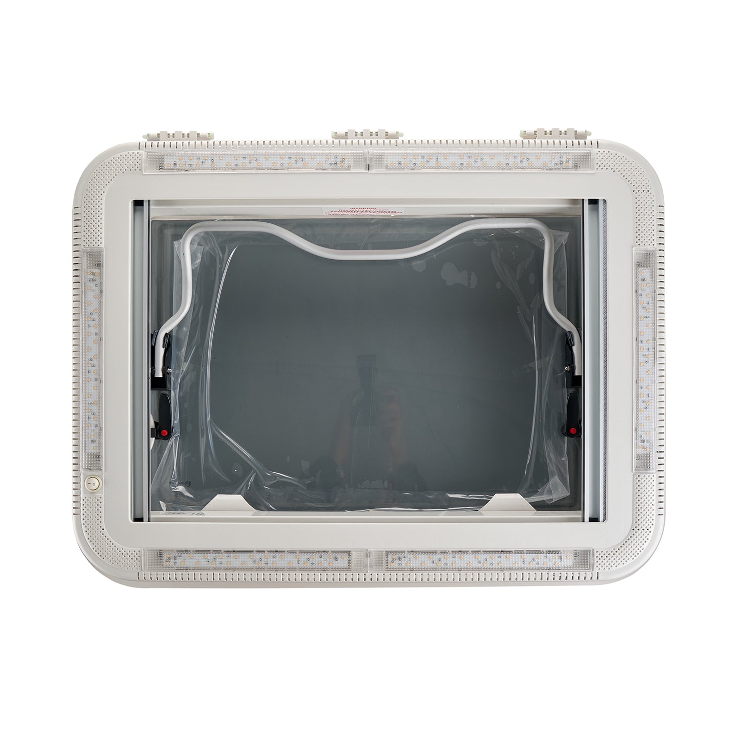 Dachluke  70x50cm Dachhaube LED mit Zwangsbelüftung Insektenschutz Einfassrahmen - Infigoo RV GmbH