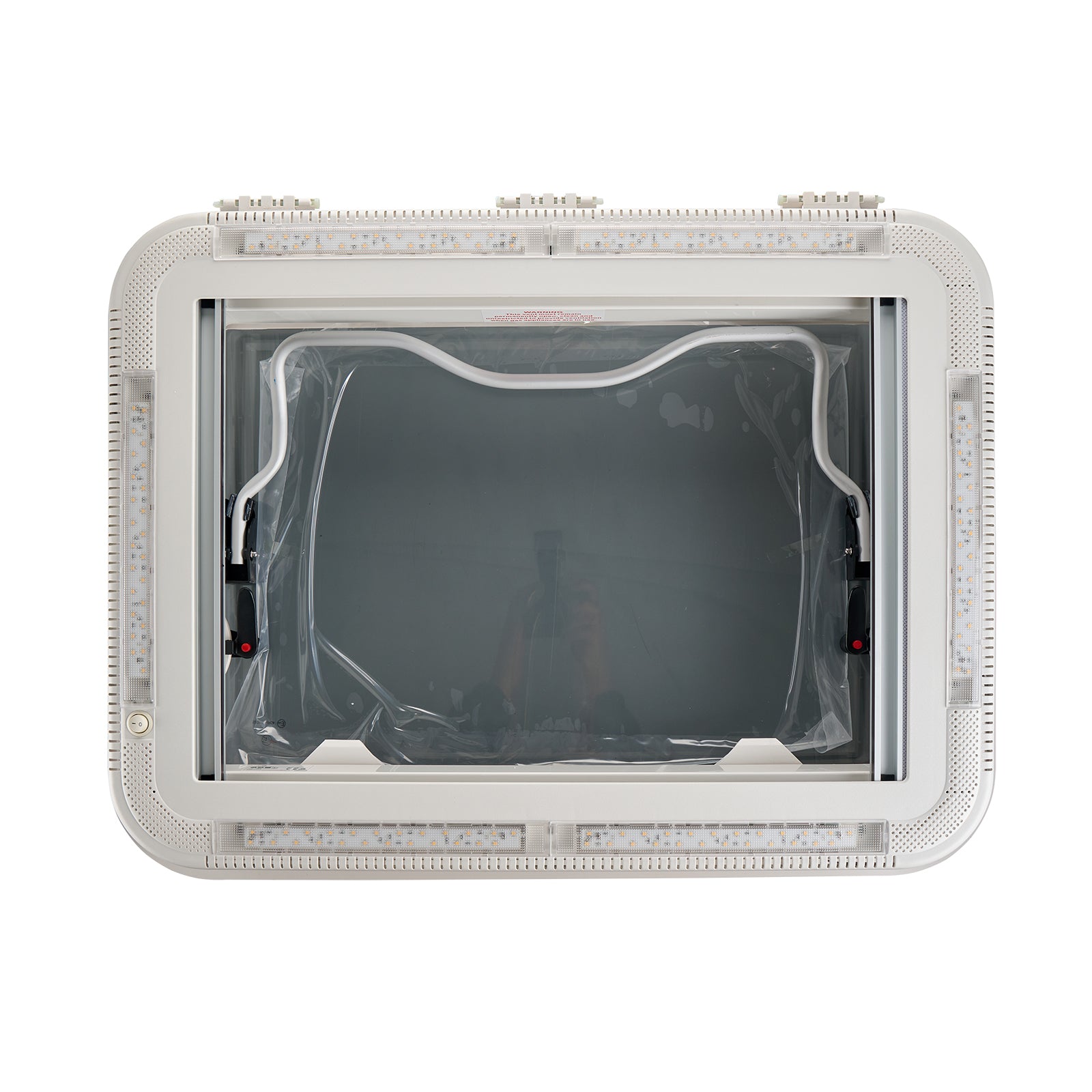 Dachluke  70x50cm Dachhaube LED mit Zwangsbelüftung Insektenschutz Einfassrahmen - Infigoo RV GmbH
