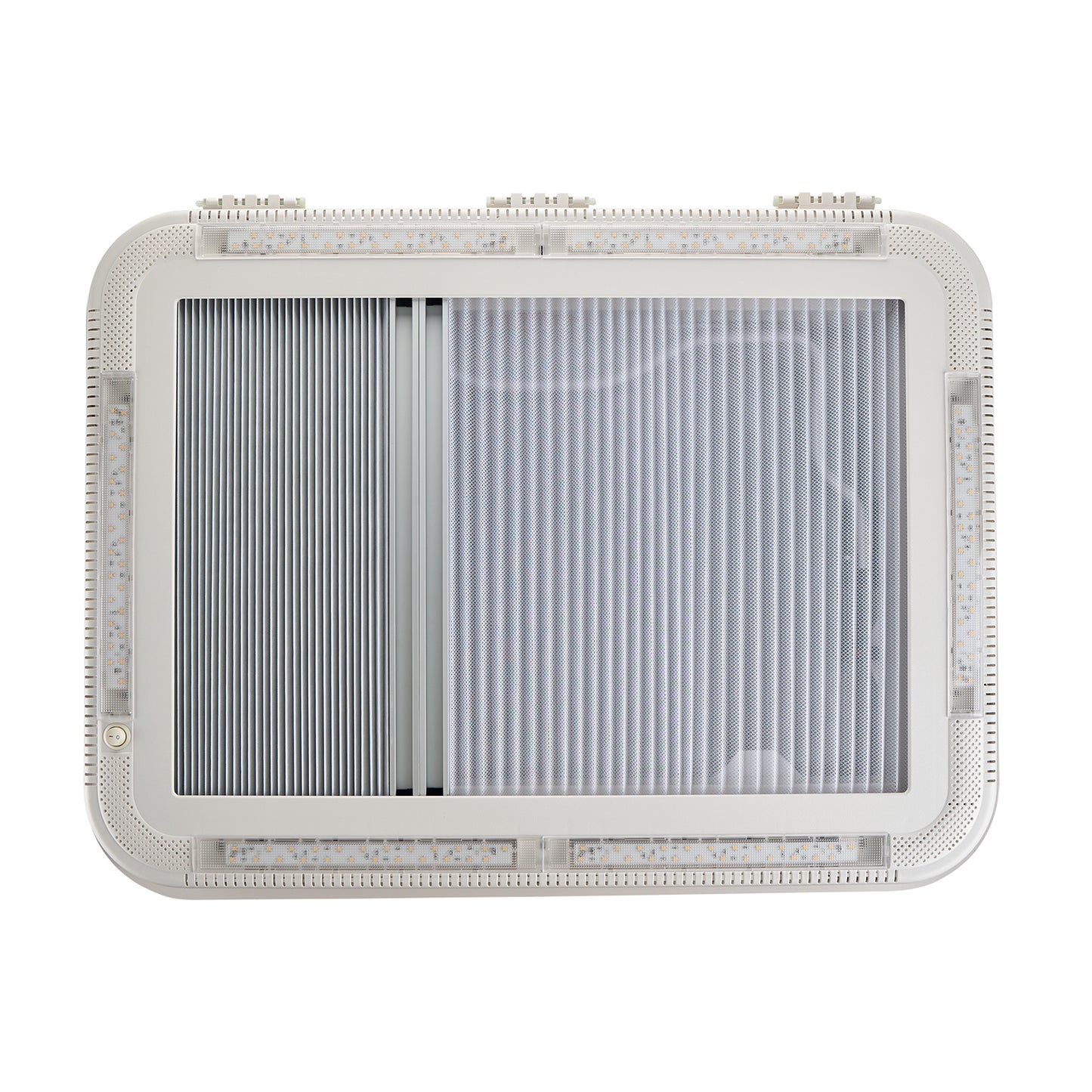 Dachluke  70x50cm Dachhaube LED mit Zwangsbelüftung Insektenschutz Einfassrahmen - Infigoo RV GmbH
