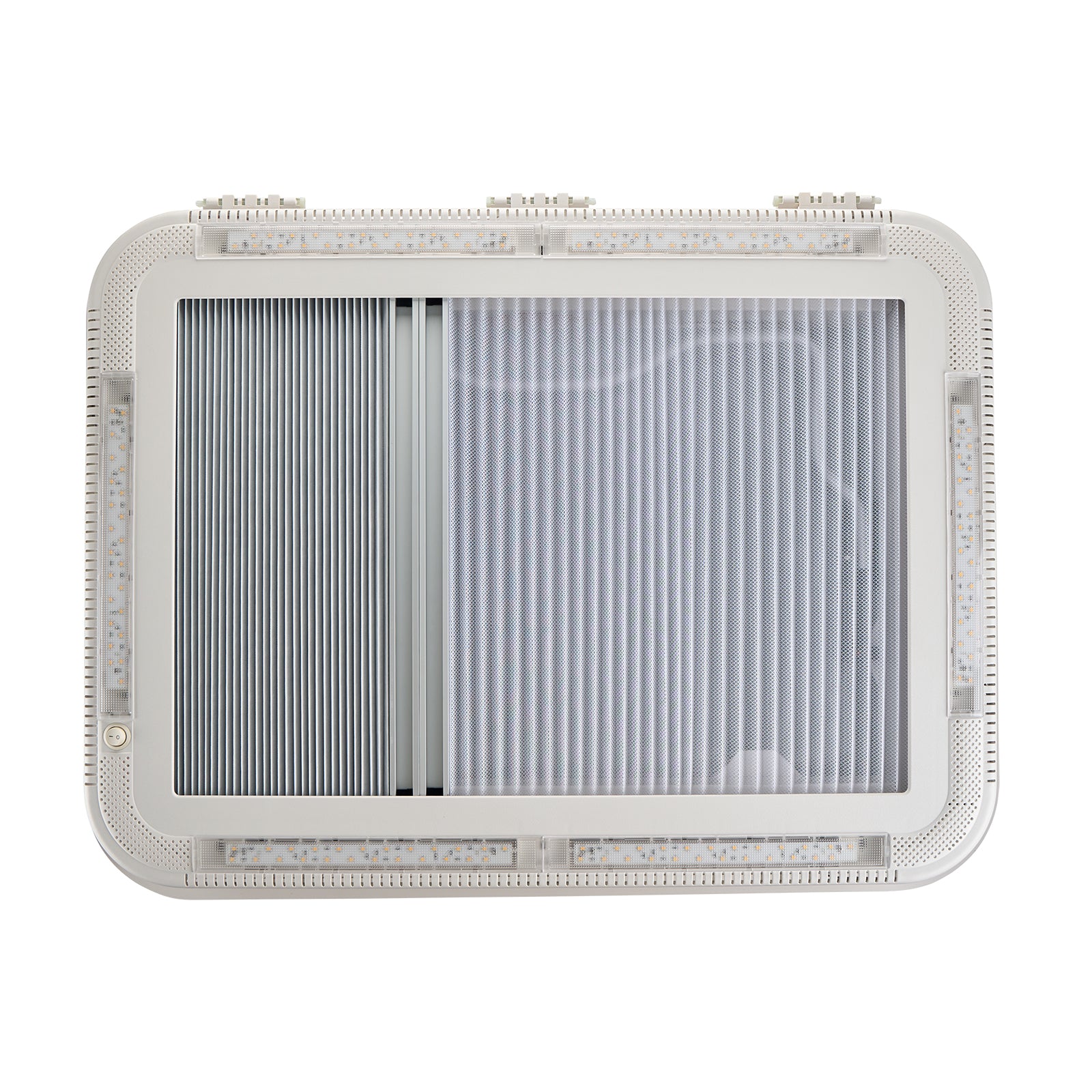 Dachluke  70x50cm Dachhaube LED mit Zwangsbelüftung Insektenschutz Einfassrahmen - Infigoo RV GmbH