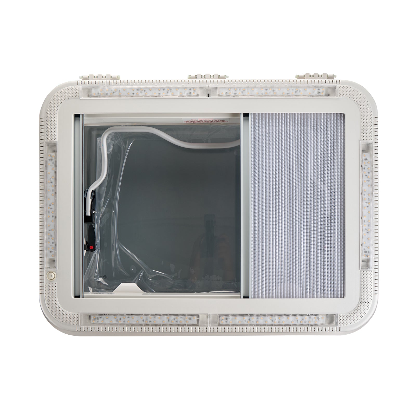 Dachluke  70x50cm Dachhaube LED mit Zwangsbelüftung Insektenschutz Einfassrahmen - Infigoo RV GmbH