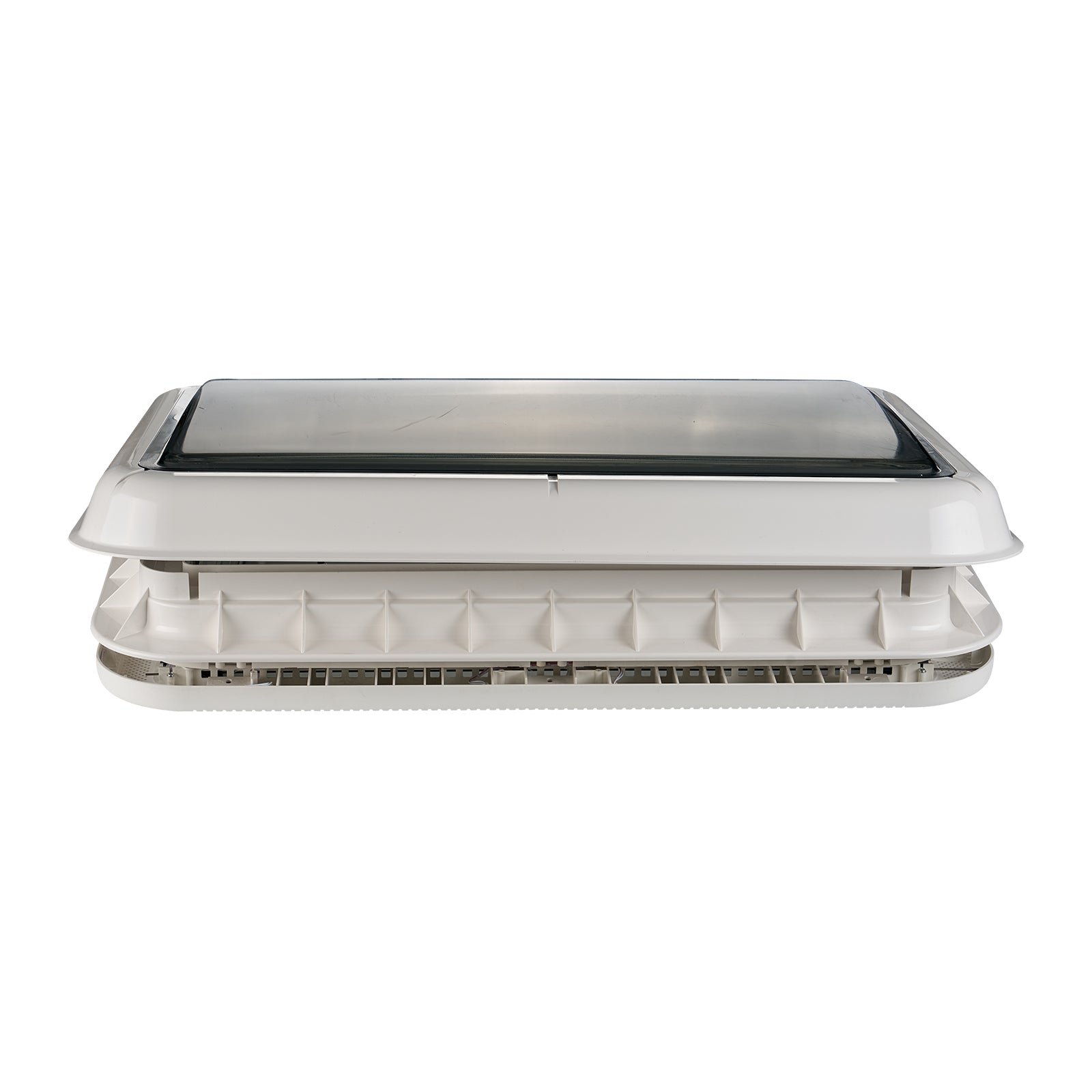 Dachluke  70x50cm Dachhaube LED mit Zwangsbelüftung Insektenschutz Einfassrahmen - Infigoo RV GmbH