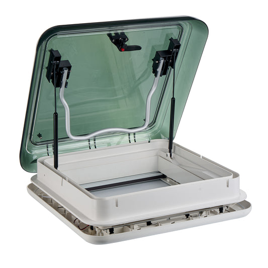 Dachluke 40x40cm Dachfenster Dachhaube LED mit Zwangsbelüftung, Insektenschutz - Infigoo RV GmbH