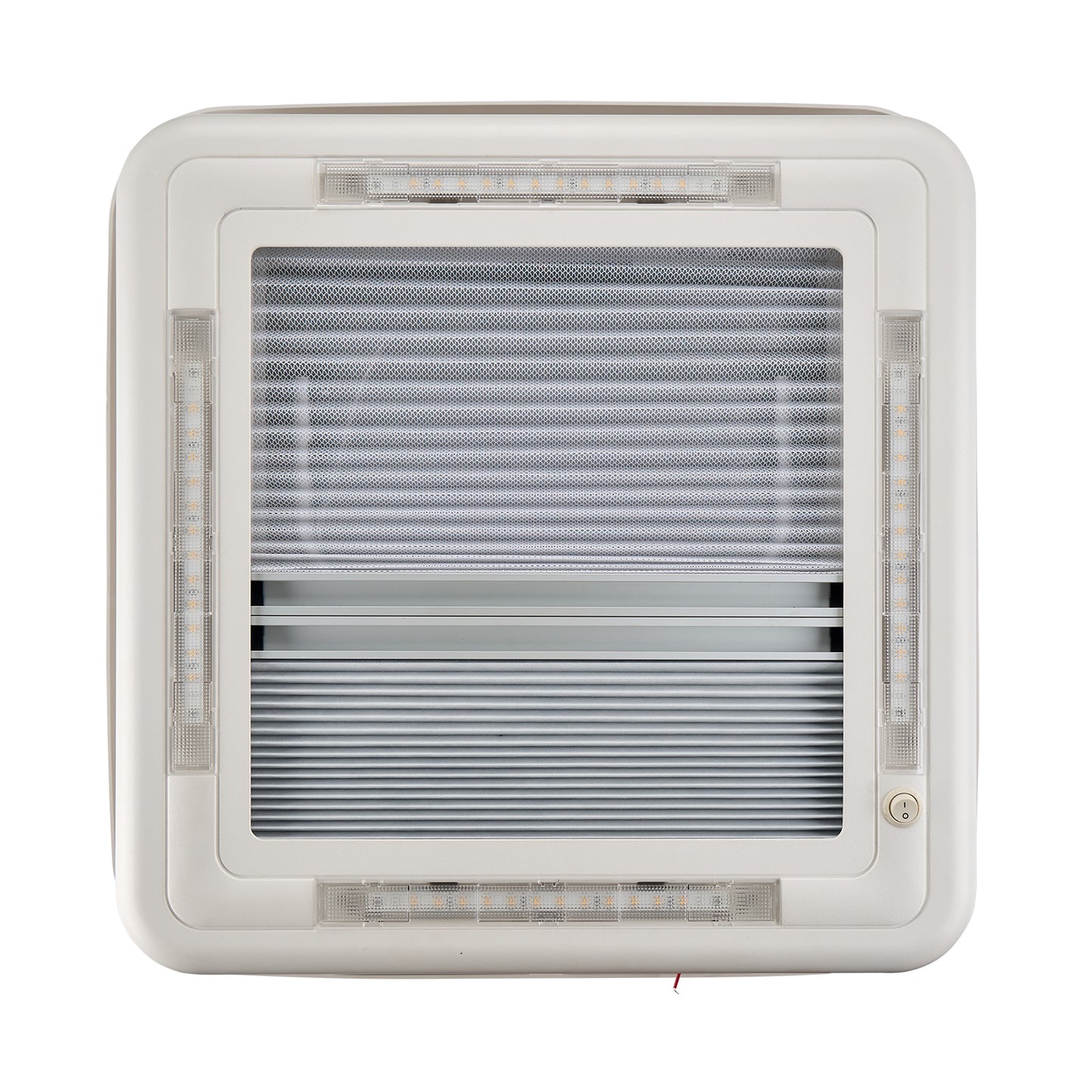 Dachluke 40x40cm Dachhaube LED mit Zwangsbelüftung Insektenschutz Einfassrahmen - Infigoo RV GmbH