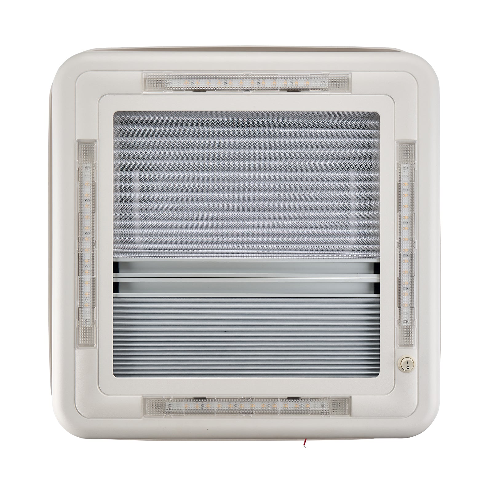 Dachluke 40x40cm Dachhaube LED mit Zwangsbelüftung Insektenschutz Einfassrahmen - Infigoo RV GmbH
