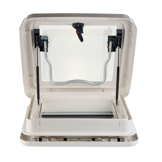 Dachluke 40x40cm Dachhaube LED mit Zwangsbelüftung Insektenschutz Einfassrahmen - Infigoo RV GmbH