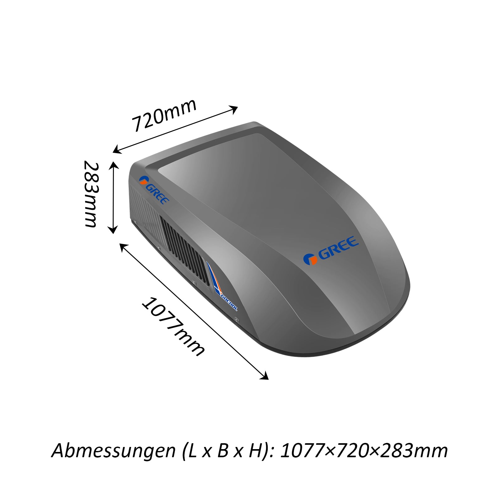 GREE 2600W GoCool Plus Doppelrotor Inverter Dachklimaanlage Wohnmobil Anthrazit - Infigoo RV GmbH